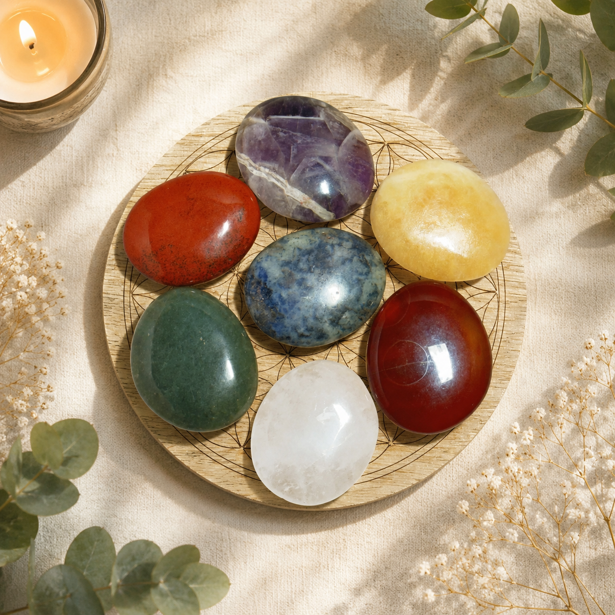 Pochette Galets 7 Chakras