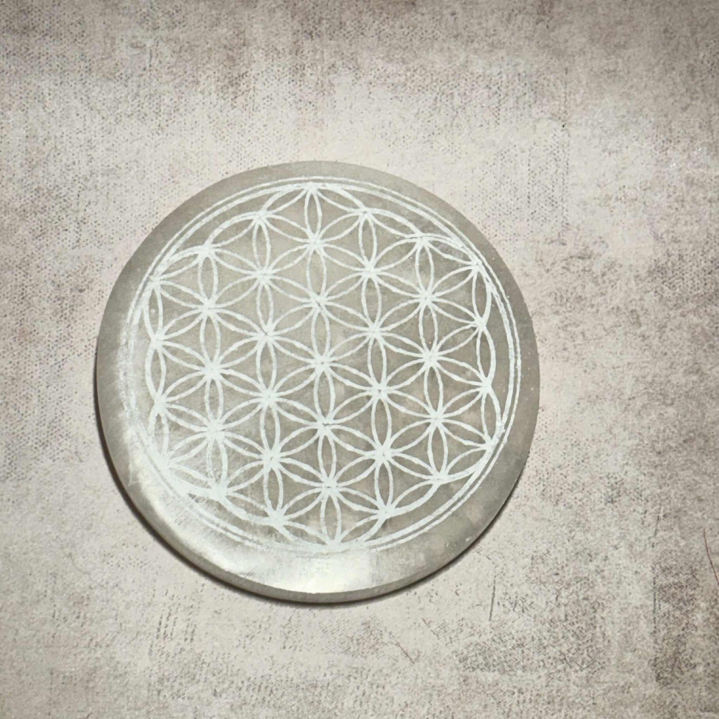 Plaque Sélénite Fleur de Vie