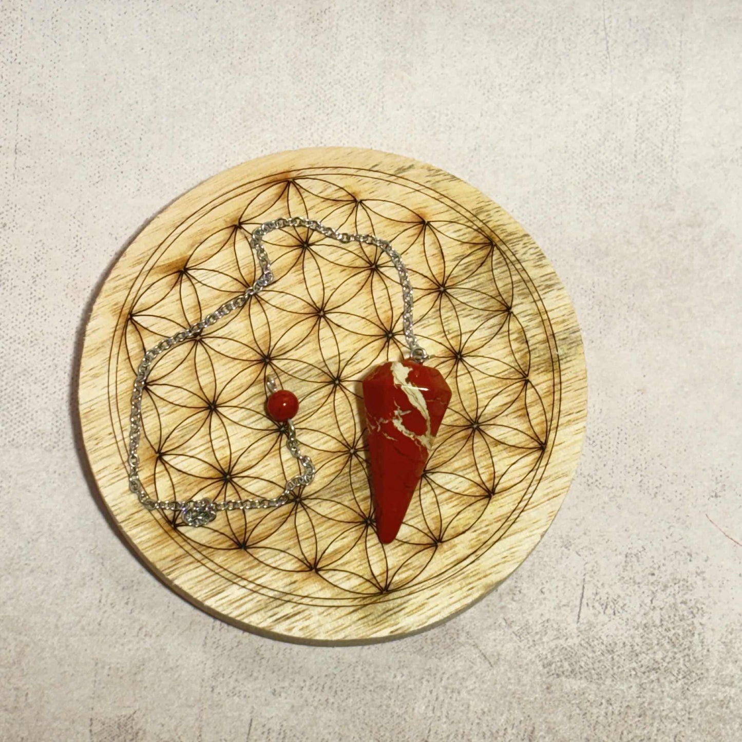 Pendule Conique Jaspe Rouge