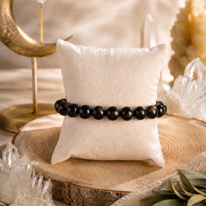 Bracelet Obsidienne Dorée