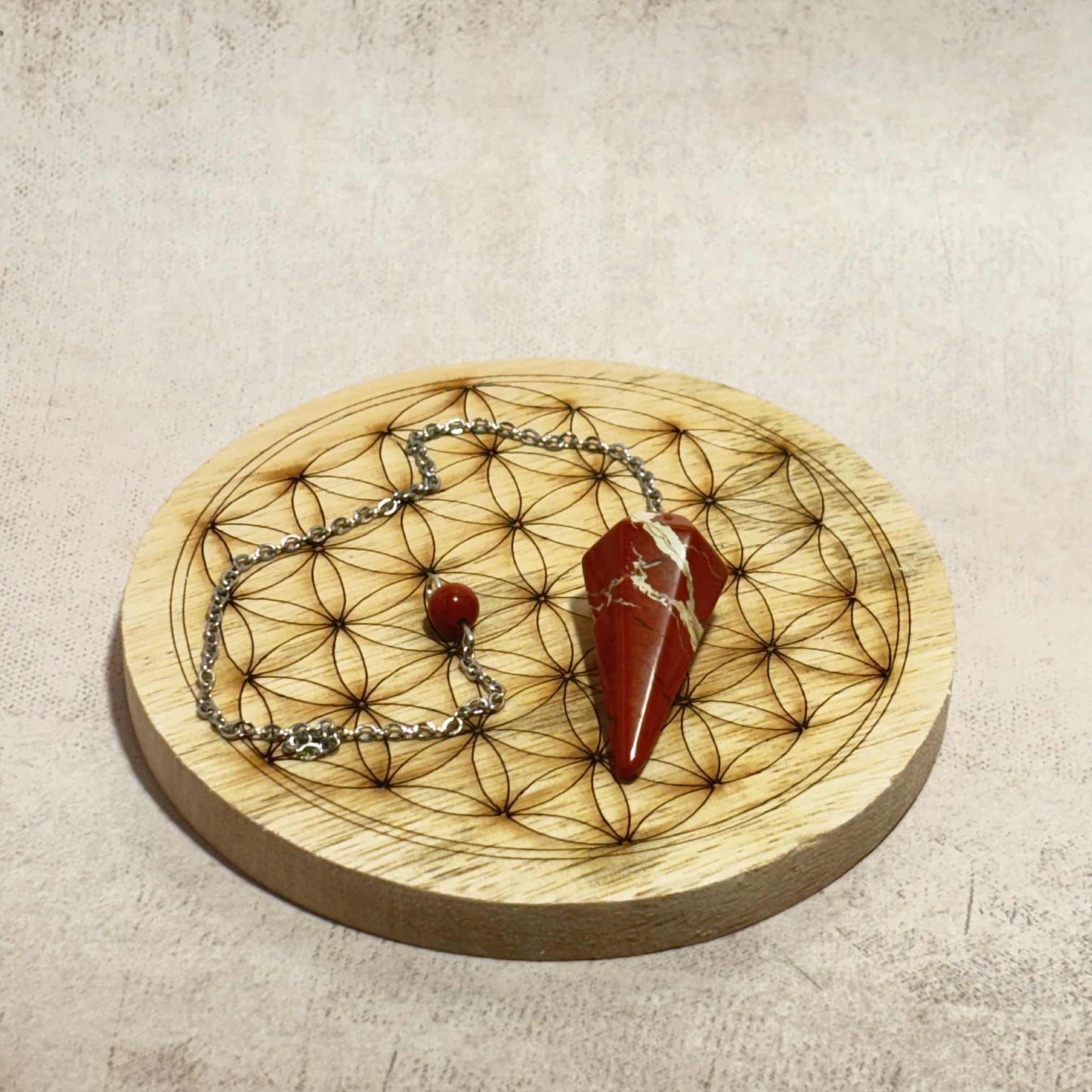 Pendule Conique Jaspe Rouge