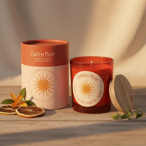 Bougie dorée décorative de petite taille