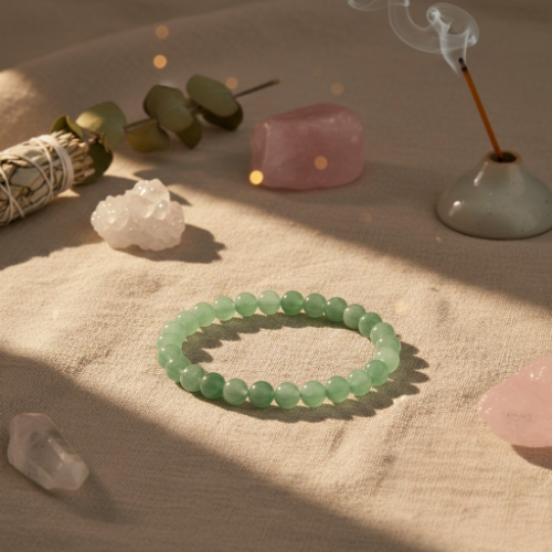 Bracelet en perles d'aventurine verte naturelle