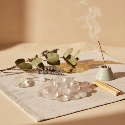 Pierre roulée en cristal de roche transparent poli