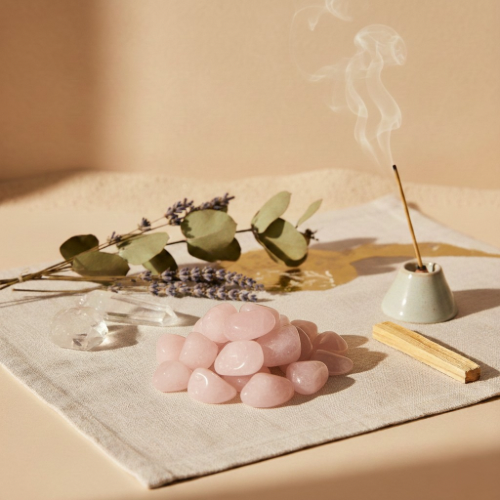 Pierre roulée en quartz rose poli