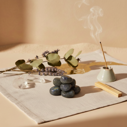 Pierres roulées en labradorite aux reflets bleutés