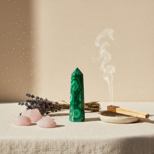 Pointe de malachite verte aux bandes naturelles